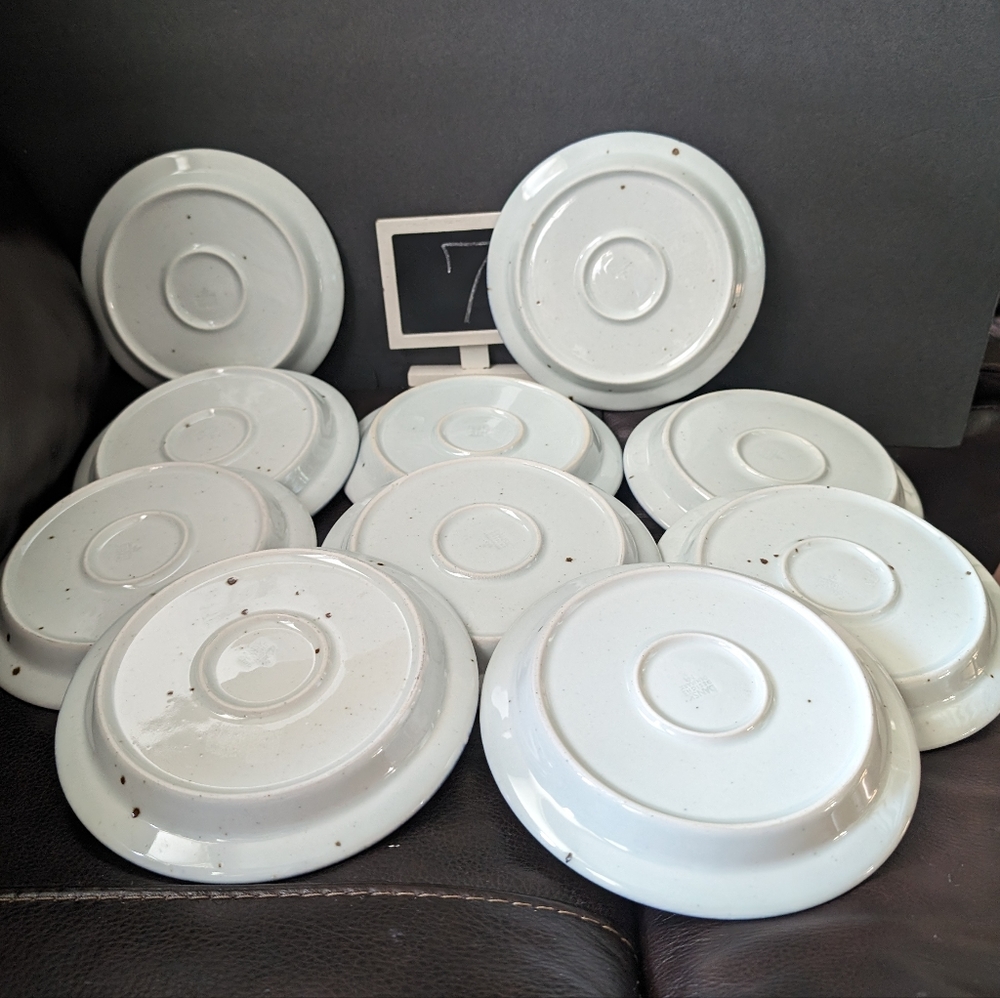 Dansk Niels Refsgaard Blue Mist 4 Vintage 7" white speckle stoneware plates - Picture 4 of 7